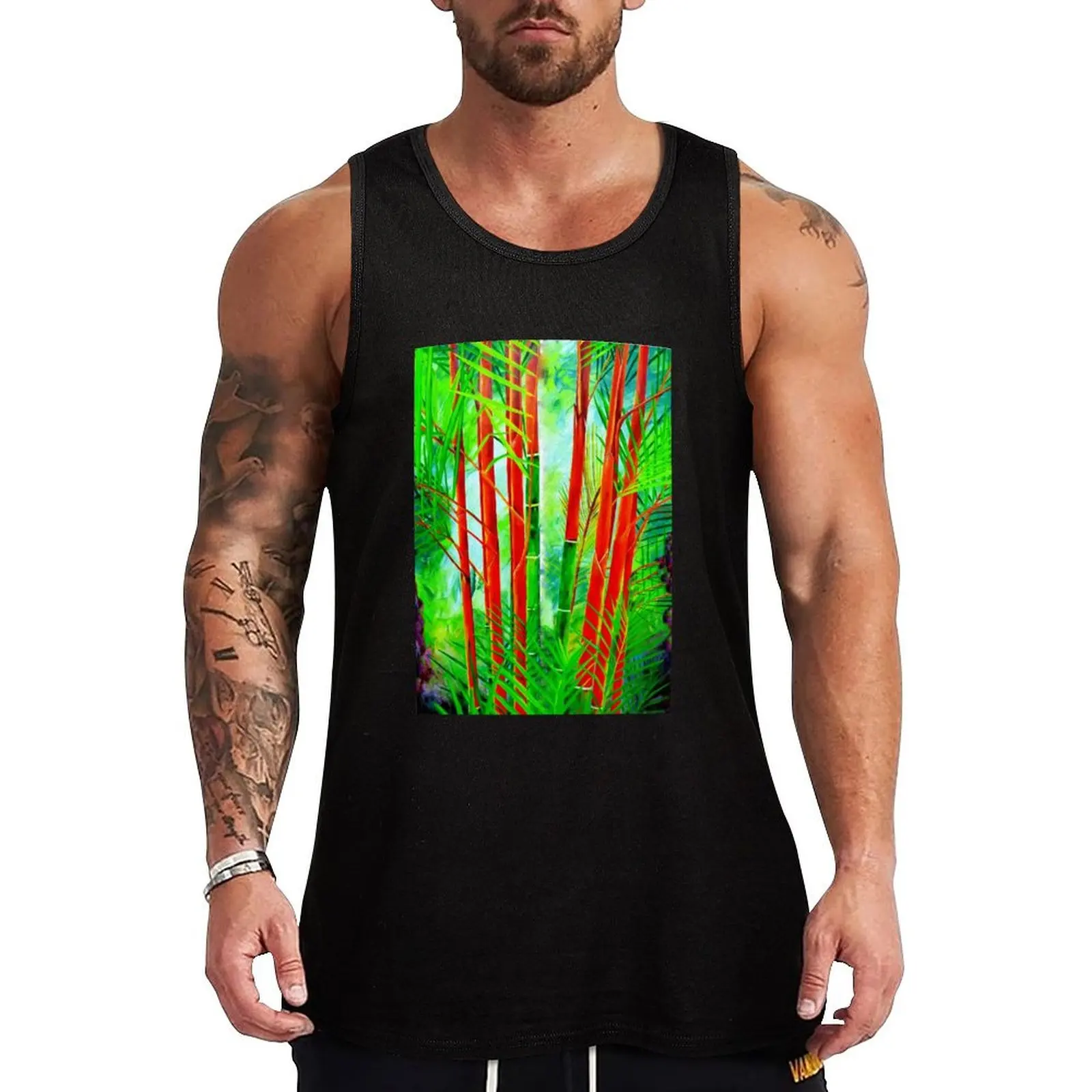 Lipstick Palms Tank Top gym t-shirts new in tops & t-shirt gym t-shirts man men gym clothing