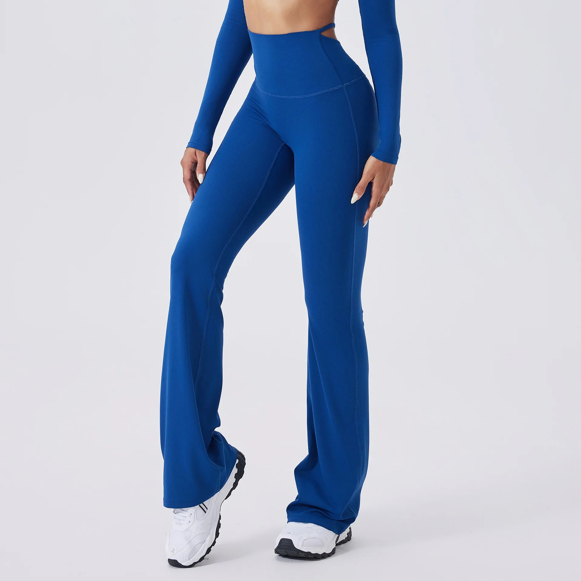 

2025 new sexy high-waisted hollowed-out nude yoga pants trousers shaping peach pants Flare Leggings Yoga Pants