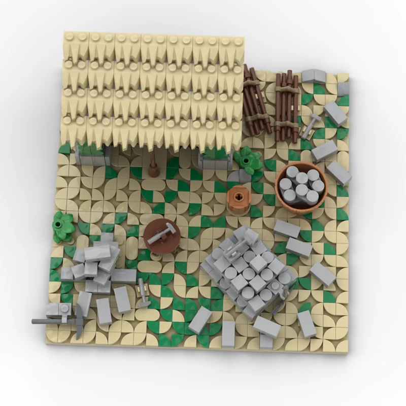 Game Model Moc Building Blocks Age of Empires - Mining Camp (Native American) Model Technology Bricks DIY Assembly Holiday Toys