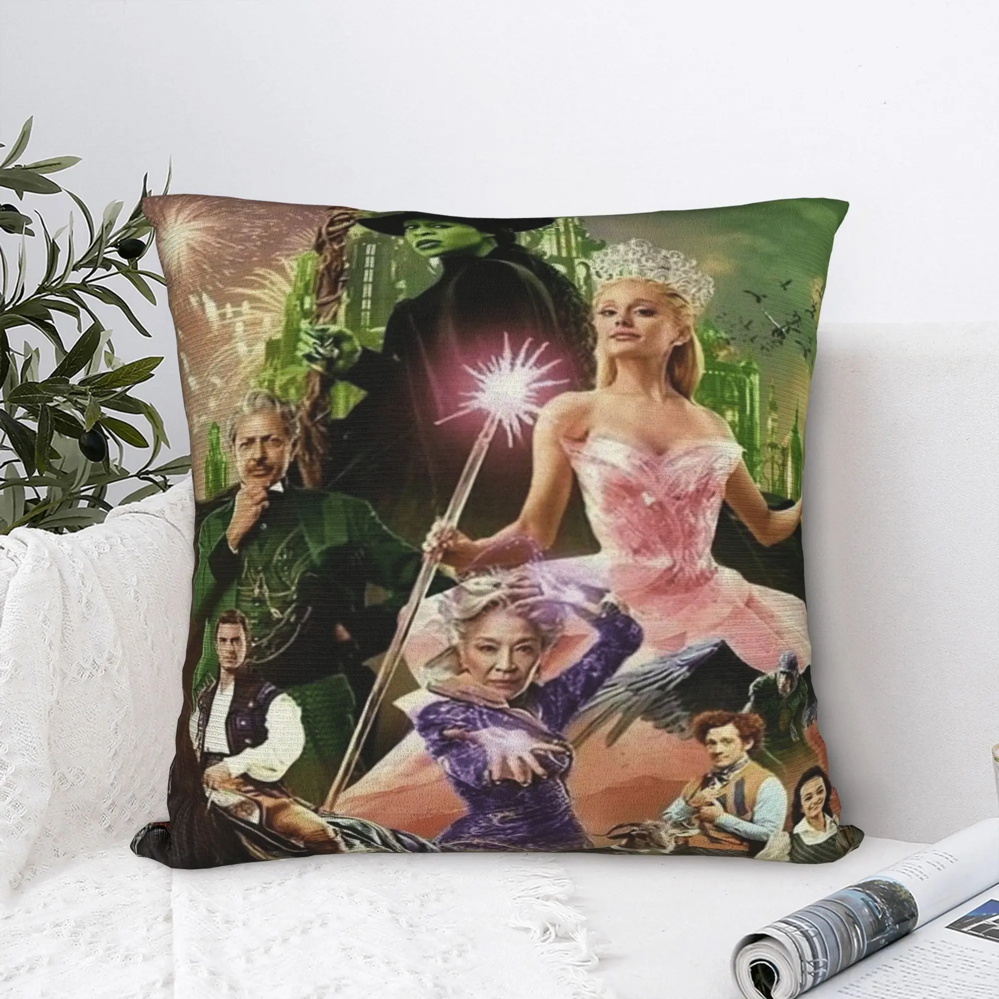 W-Wicked 2 Musical Movie Glinda Elphaba Pillow Case  Novelty Pillow Cover Design Pillowcases For Couch Sofa Bedroom
