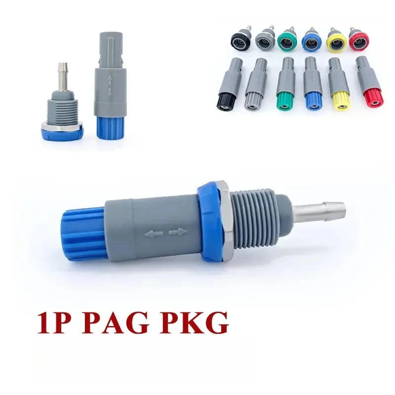 1P PAG PKG Plastic Aviation Connector Compatible with REMO Plug Socket Single Core Blood Pressure Head Medical Plugs Red Blue