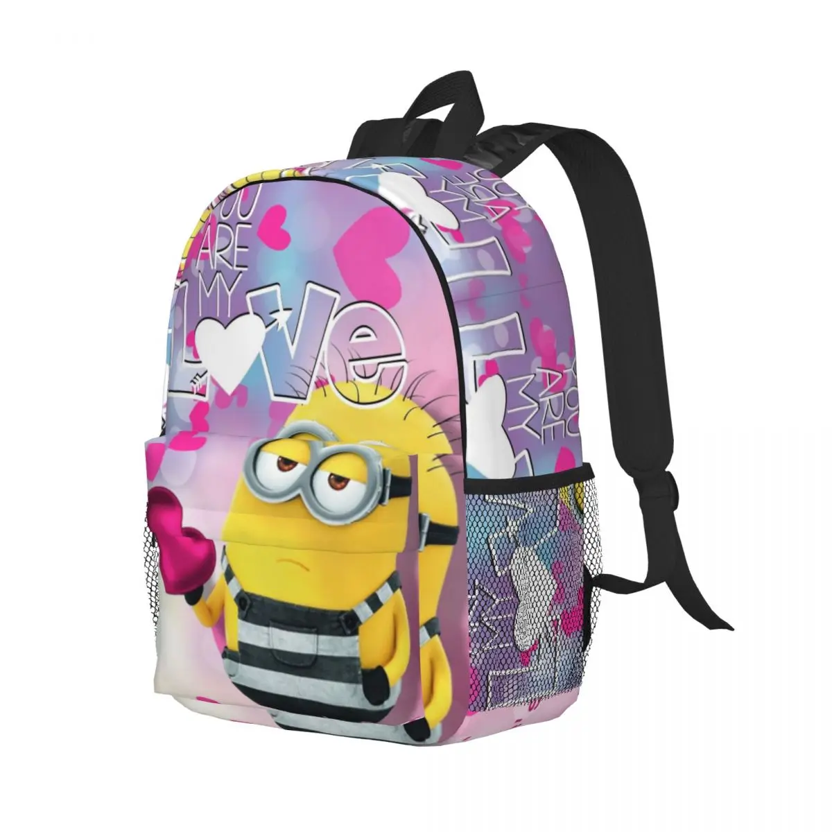 M-Minions mochila leve, elegante escola padrão saco, nova impressão, 15"