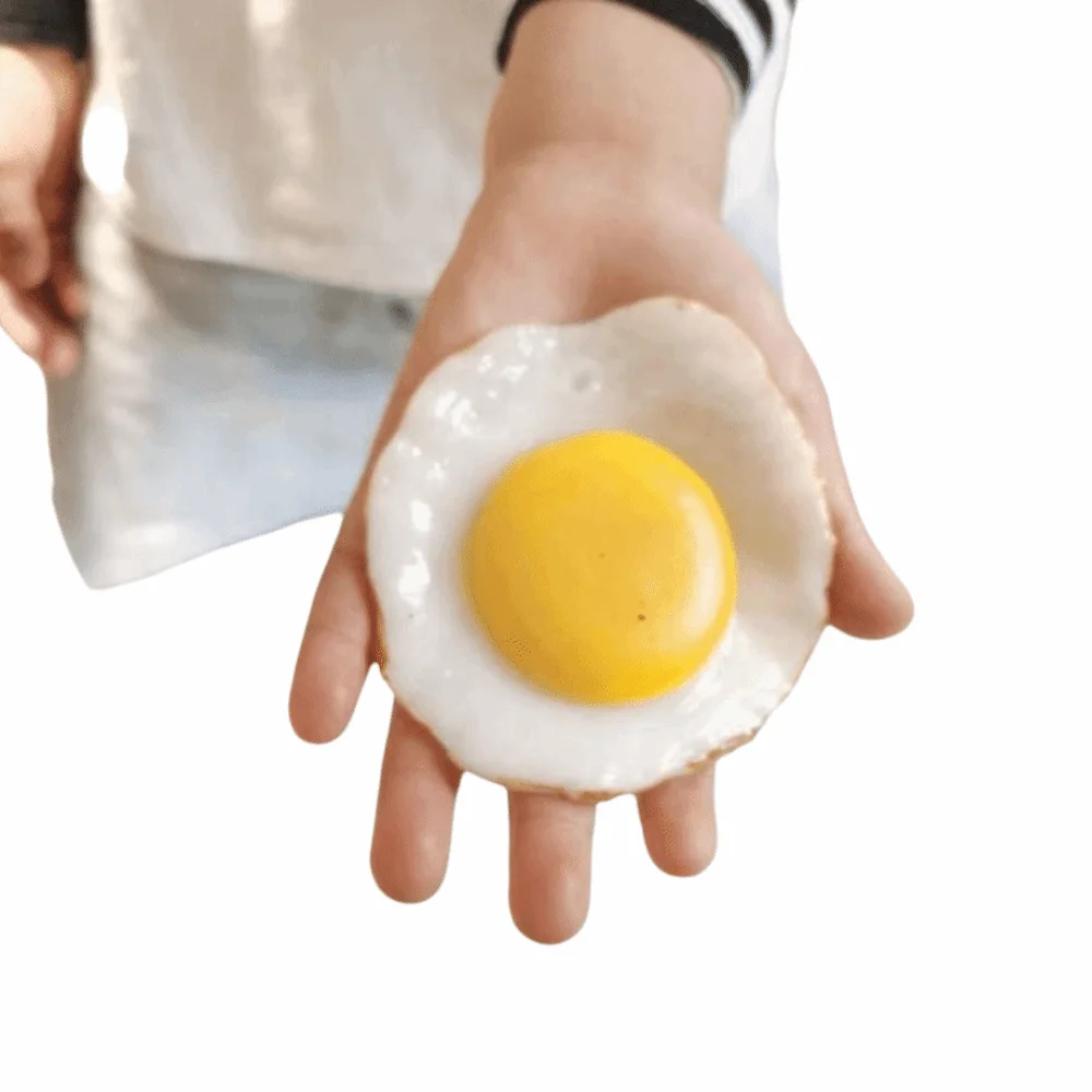 Premium Stress Relief Fried Egg Fidget Simulation Design Realistic Soft Stress Funny Sensory Decompression Simulation Food