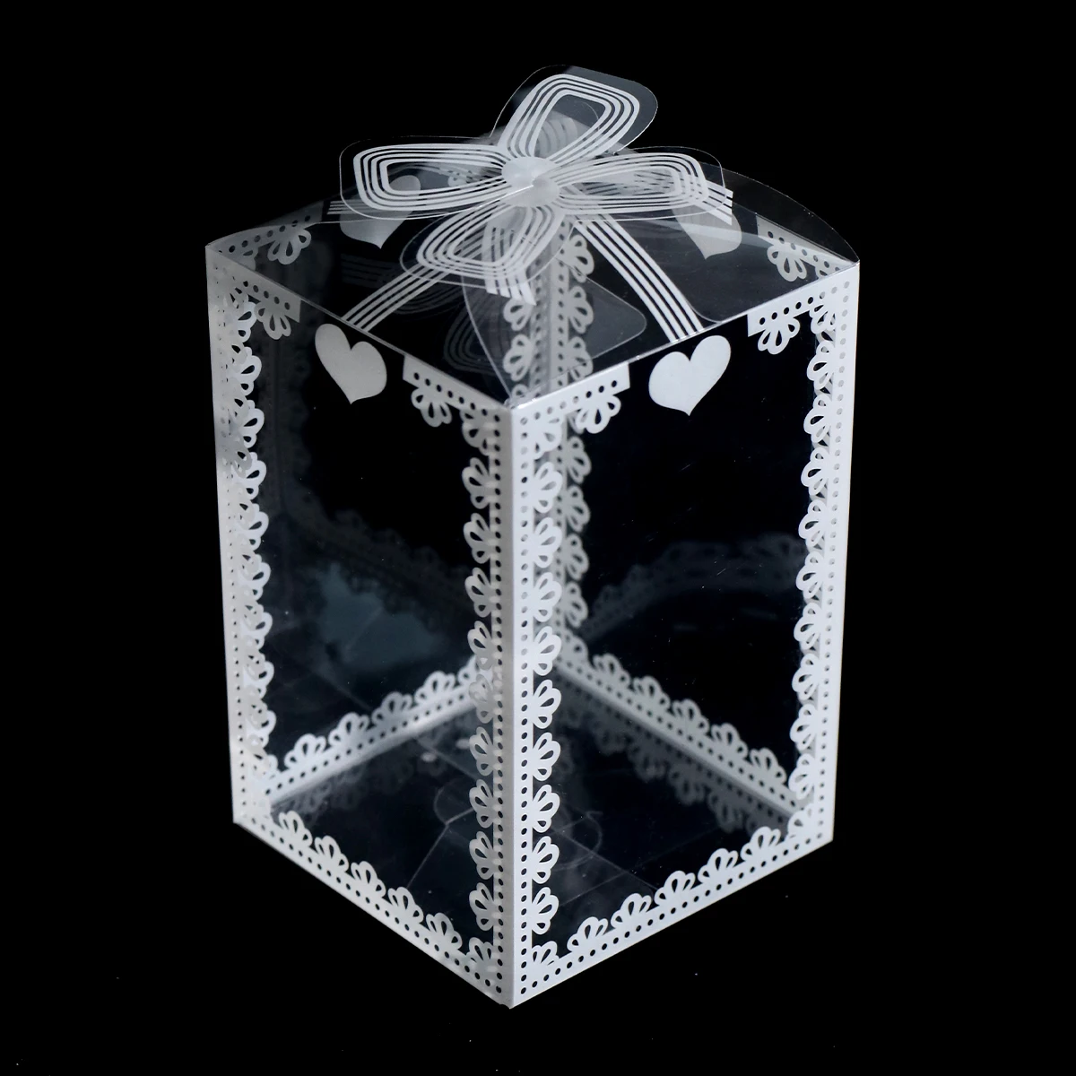 10 قطعة صندوق شفاف بولي كلوريد الفينيل عيد ميلاد الزفاف عيد الحب لصالح صندوق كعكة التعبئة والتغليف الشوكولاته الحلوى دراجي حفلة الحدث هدية