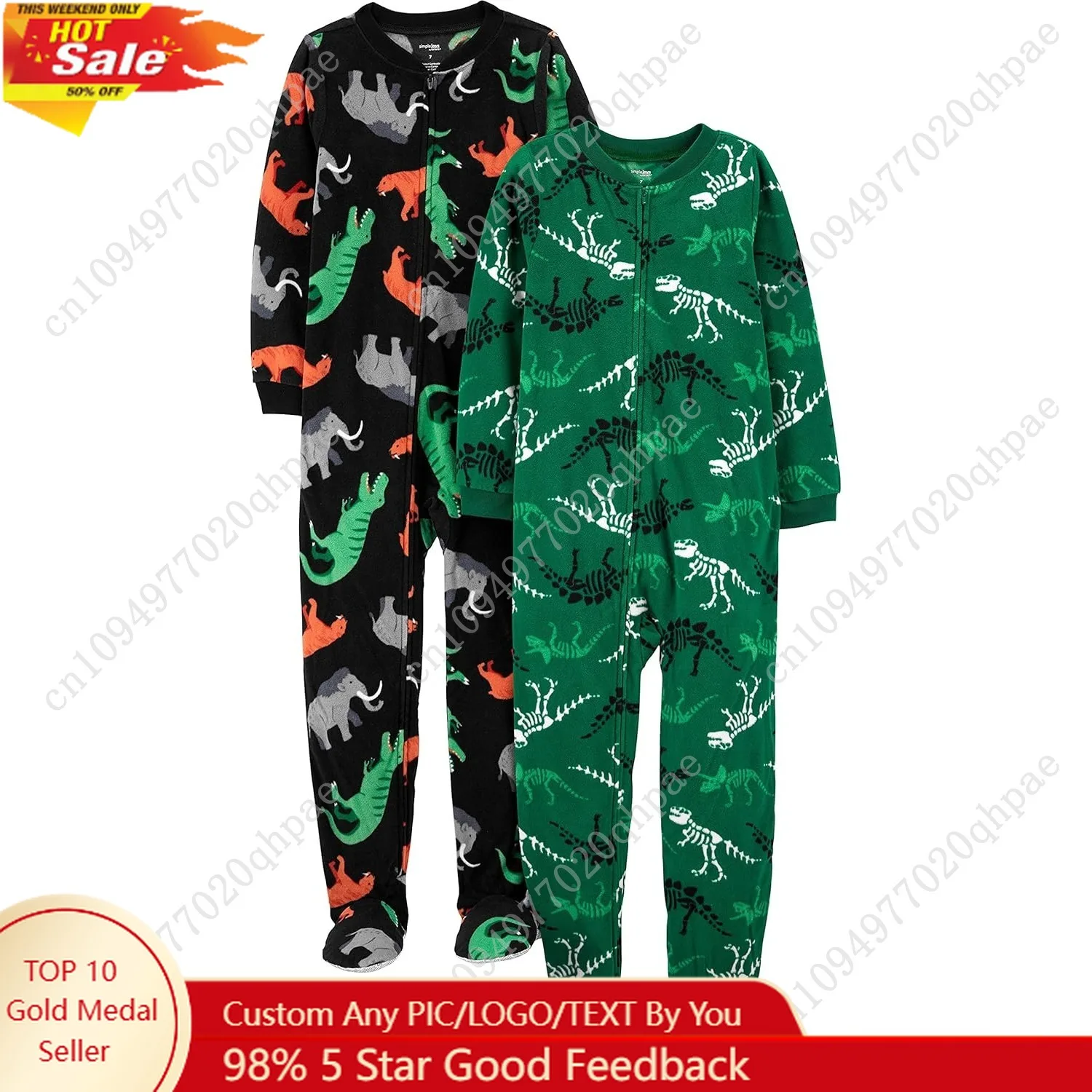 

Simple Joys by Carter's Kids' Loose-fit Flame Resistant Fleece Footed Pajamas