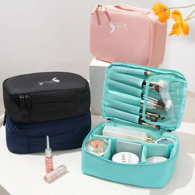 Nowa damska przenośna kosmetyczka podróżna o dużej pojemności, wodoodporna kosmetyczka dla dziewczyn, damska kosmetyczka do prania, organizer