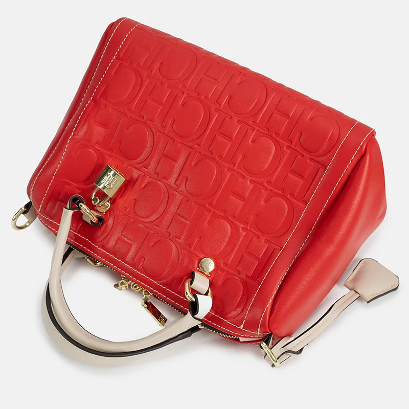 حقيبة يد نسائية أنيقة وعصرية من العلامة التجارية الفاخرة CH عالية الجودة من الجلد على الطراز الكلاسيكي حقيبة حمل جديدة عصرية