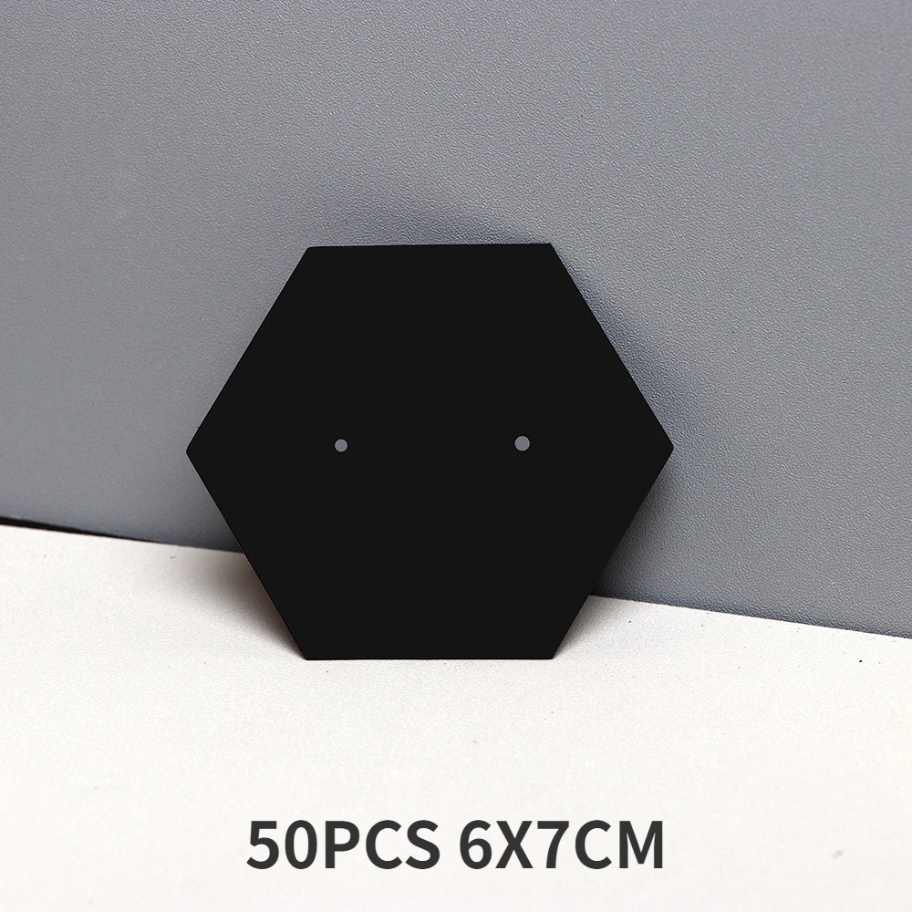 50PCS Hexagonal Earring Display Cards for Packaging