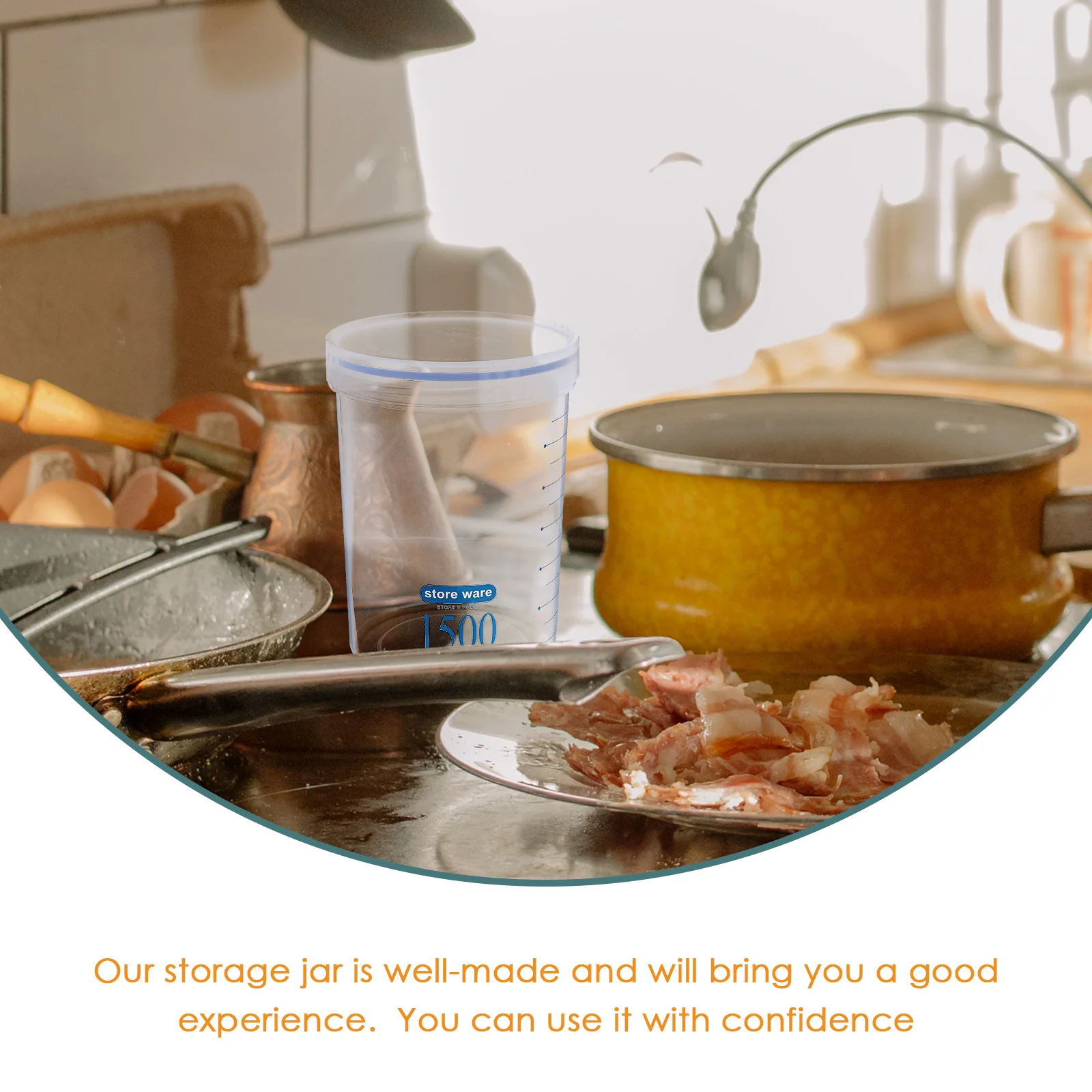 

3Pcs Food Storage Jars Transparent Airtight Sealed Kitchen Containers for Cereal Grain Rice Nuts Food Storage