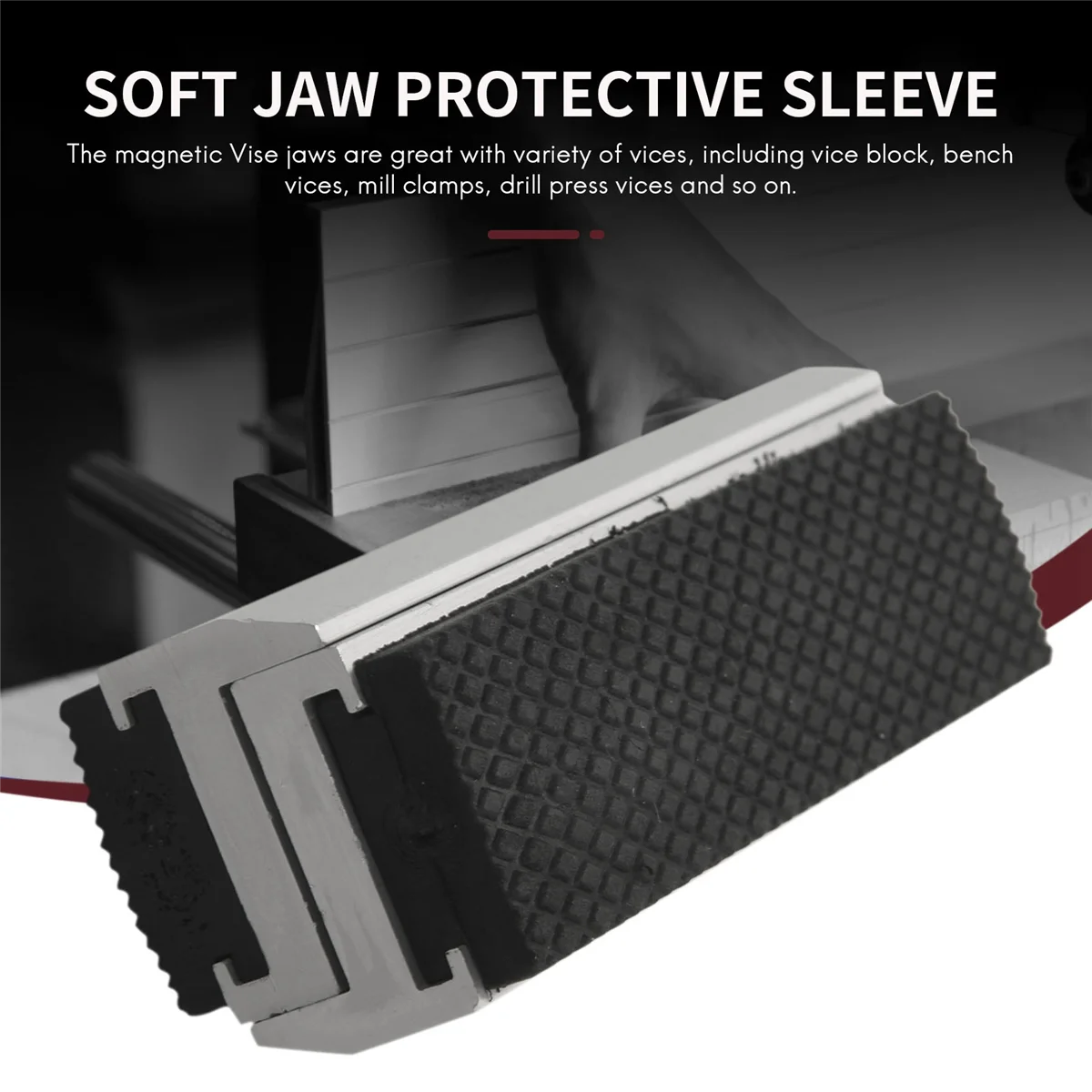 أغطية وسادات فكي ملزمة عالمية ناعمة مقاس 4 بوصات، واقي متعدد الأغراض لأي نائب معدني، قطعتان، فضي #4