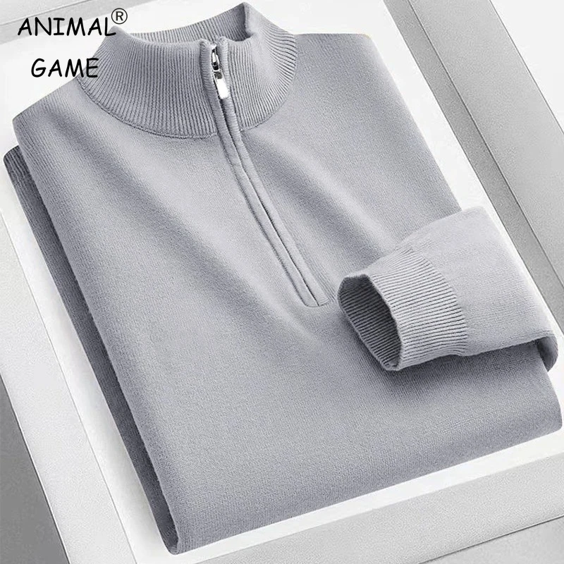 Tier Spiel Männer Rollkragen Polo Shirts Gestrickte Pullover Pullover Solide Stricken Bluse männer Kalte Bluse Männlich Casual Warme strickwaren