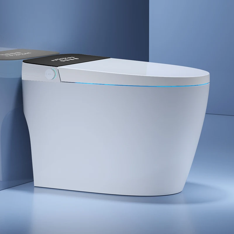 Advanced Smart Household Toilet With Automatic Flip Cover Super-Vortex Flush Remote Control S-Trap Drainage Pattern Heated Seat