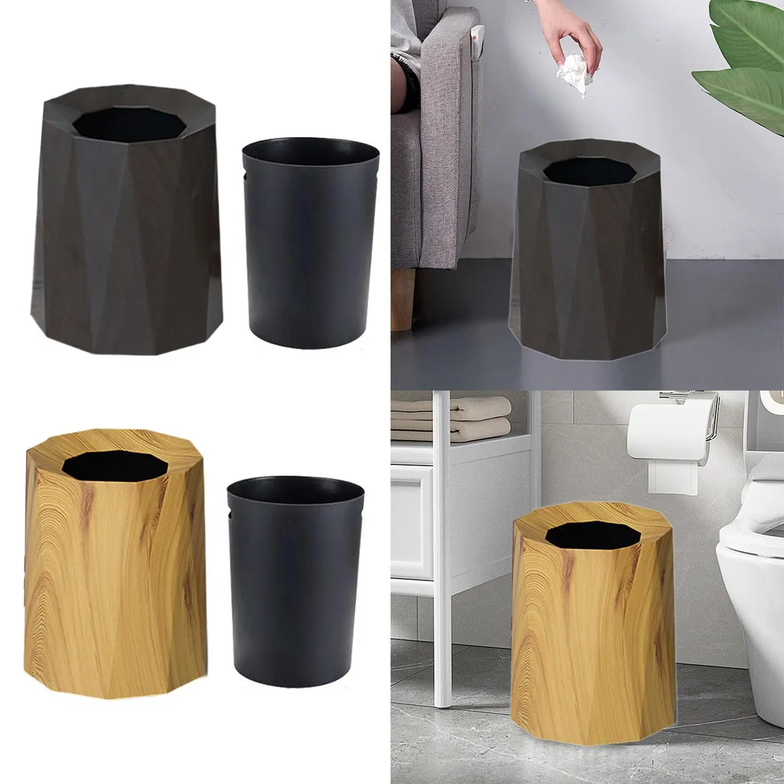 

Trash Can Trash Bin Anti Spill Stylish Garbage Container Waste Basket