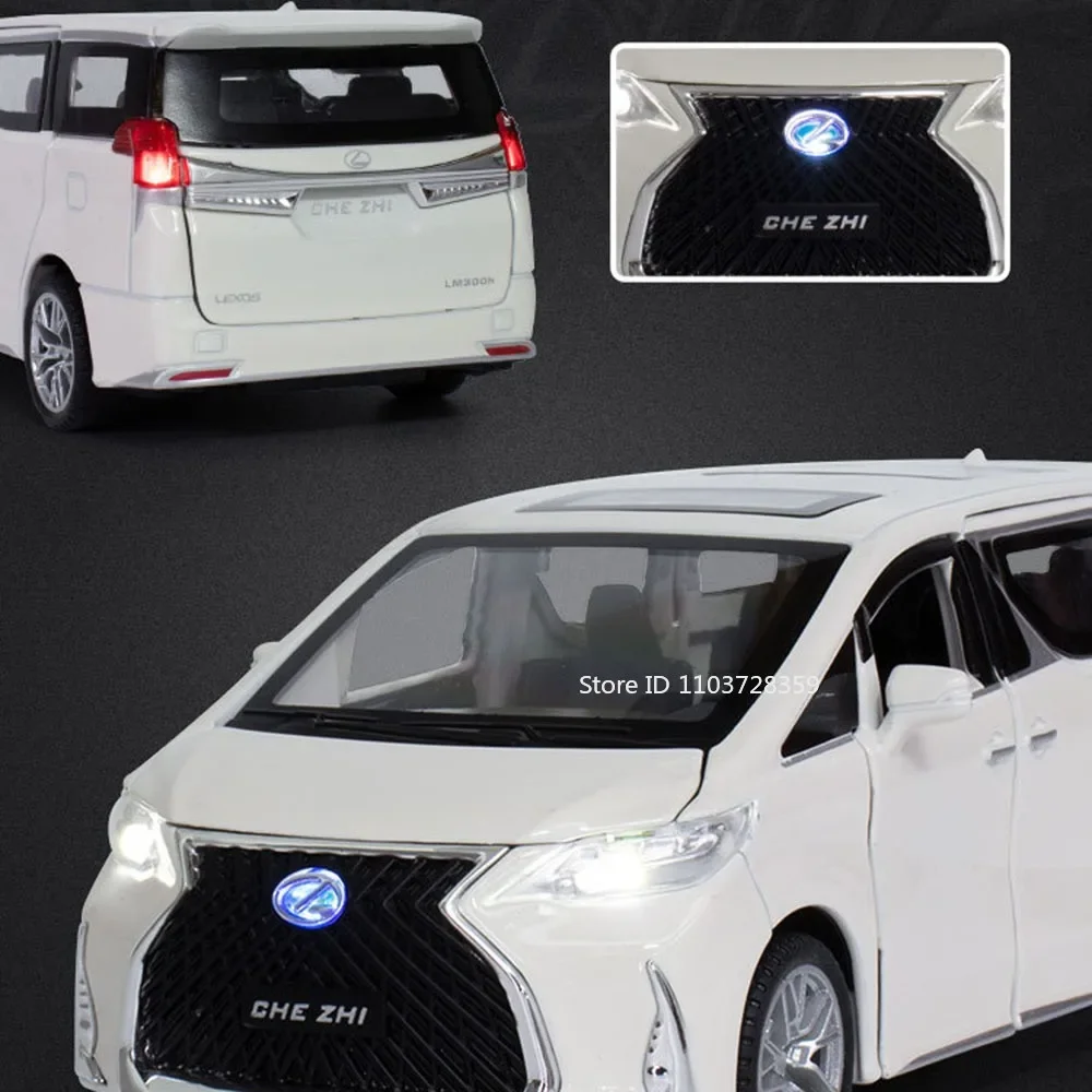 1:32 LM300H LX570 モデルカー 合金ダイキャストミニチュア車両玩具 サウンドライト ドア開閉 プルバック式 子供向けフェスティバルギフト