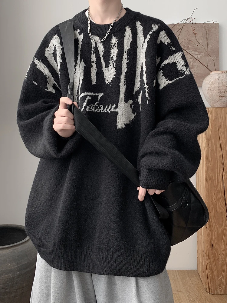 

Men's Long Sve round Ne Sweater 2024 New Sle Teenager Trendy Versatile Lettering Warm High-End Feeling Haome