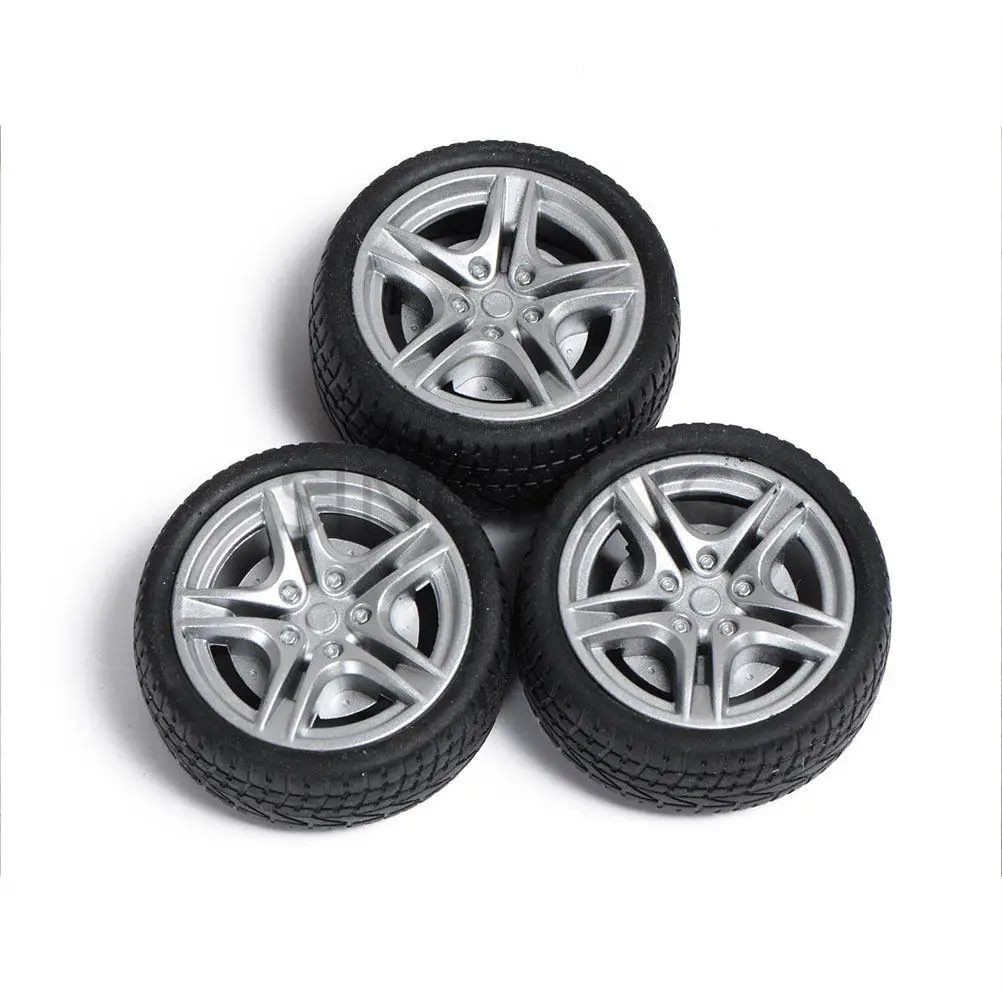 10Pcs Toy Car Wheel Replacement Rc Wheel For Robot Car Builder Realistic Hub Rubber Small 8CM Diameter Handmade