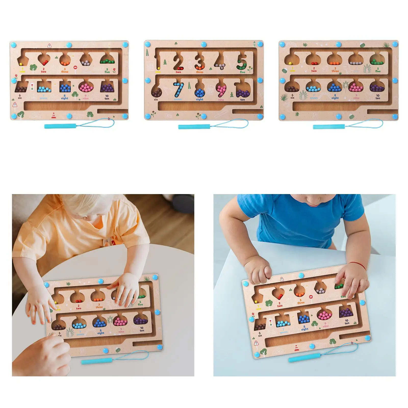 Tablero de conteo de clasificación de colores, juegos familiares, juego de mesa colorido, habilidades motoras finas, juguete de aprendizaje de combinación de colores de madera Montessori