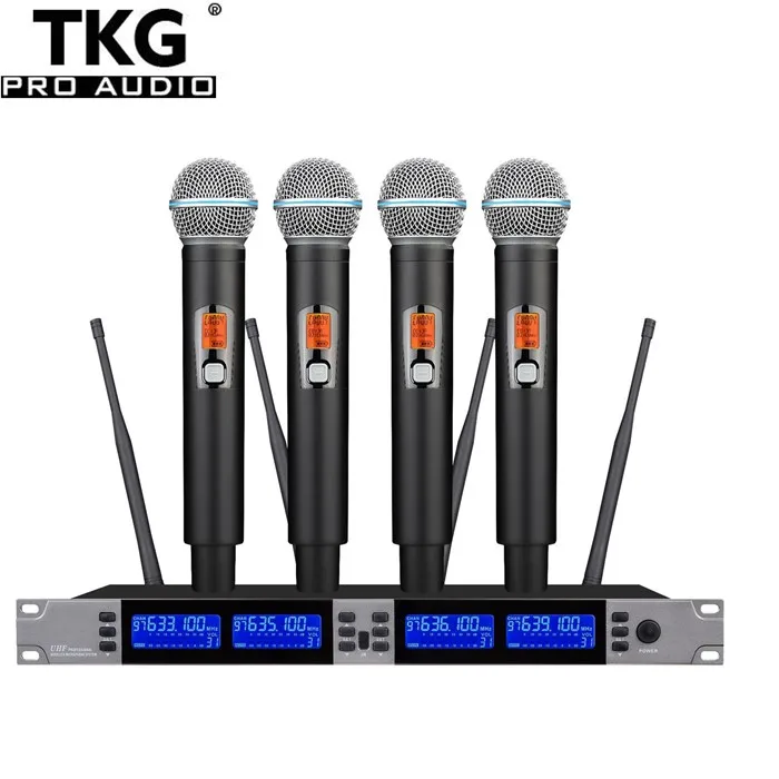 TKG U-68 أداء المرحلة المهنية العروة 4 قناة ميكروفون لاسلكي uhf لاسلكي 4 ميكروفون