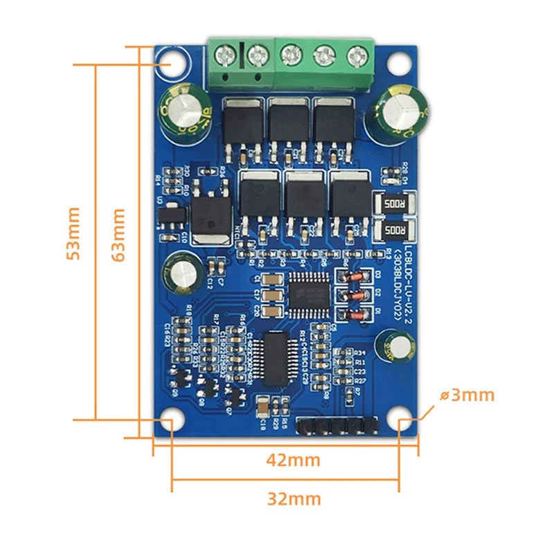 Модуль платы драйвера двигателя JY02 Бесщеточный двигатель постоянного тока Холла Плата драйвера SPWM Режим вождения 12-37 В Модуль ввода