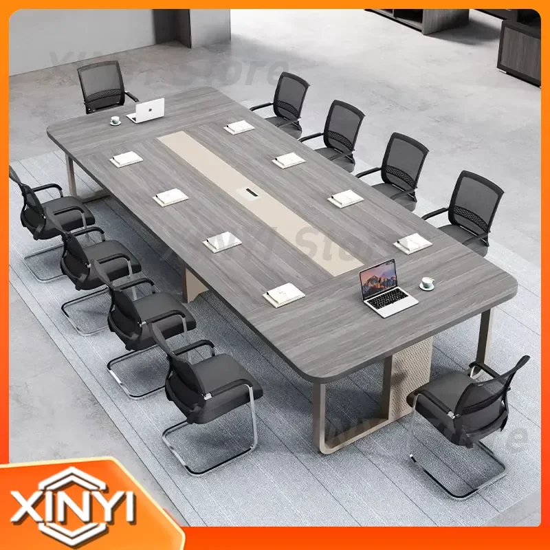 Simple Modern Office Conference Long Desk for Negotiation Training Large Small Meeting Room Desk and Chair Combination for