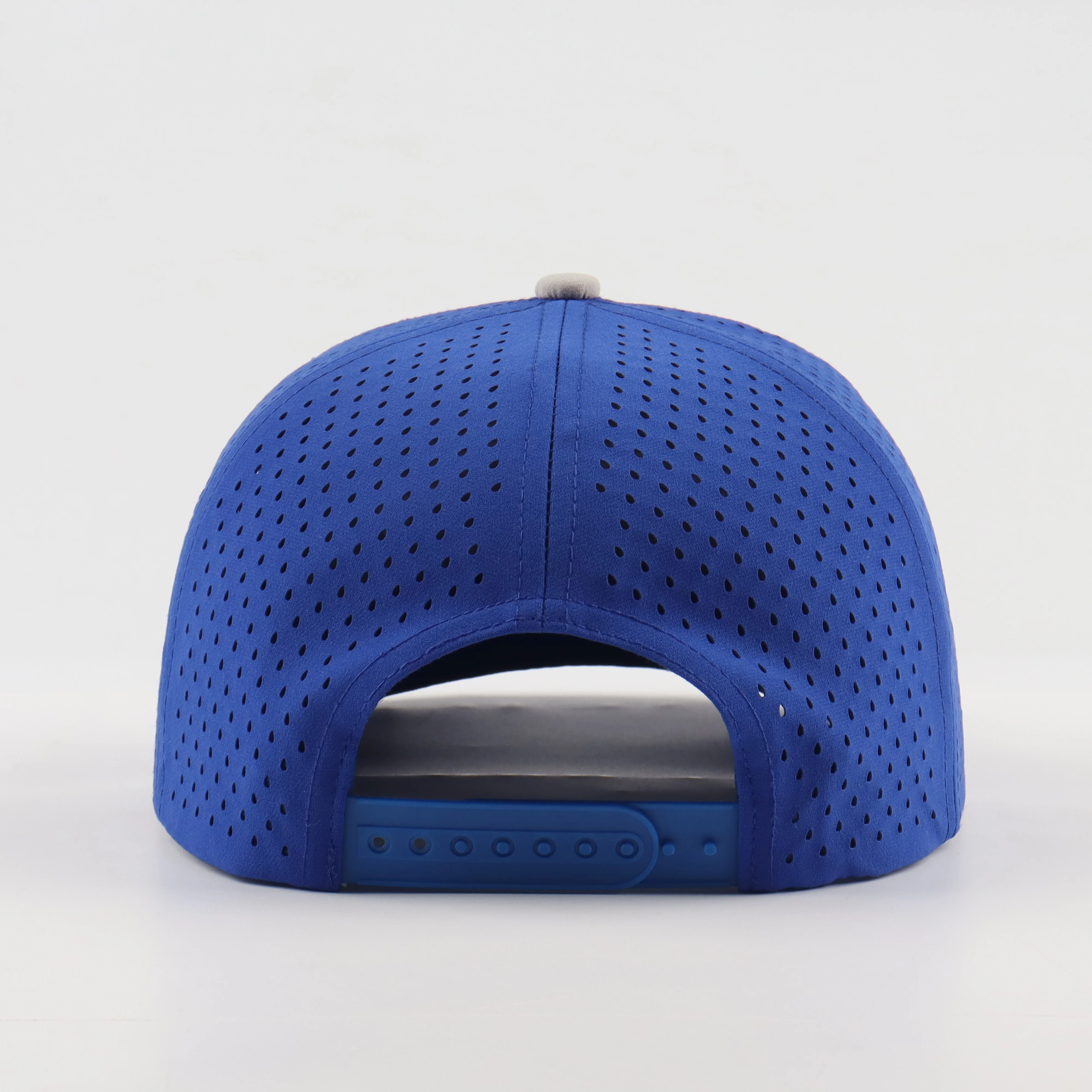 Picture 3: Oem Custom High Quality Men Women White Laser Cut Hole Perforated Dad Hat,5 Panel Curved Brim Woven Patch Logo Rope Baseball Cap