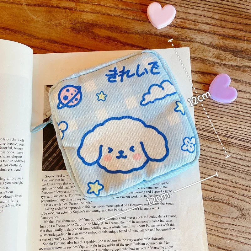 Korean Cute Bear Women Sanitary Napkin Storage Bags Girls Cartoon Tampon Sanitary Napkin Bag  Organiser Bag Mini Cosmetic Bag