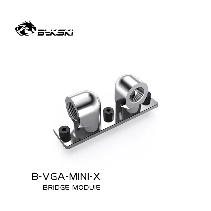 Bykski G1/4'' 360 Rotary Terminal / GPU Block Bridge / Install Water Cooler Adapter Change Direction Silver Black B-VGA-MINI-X