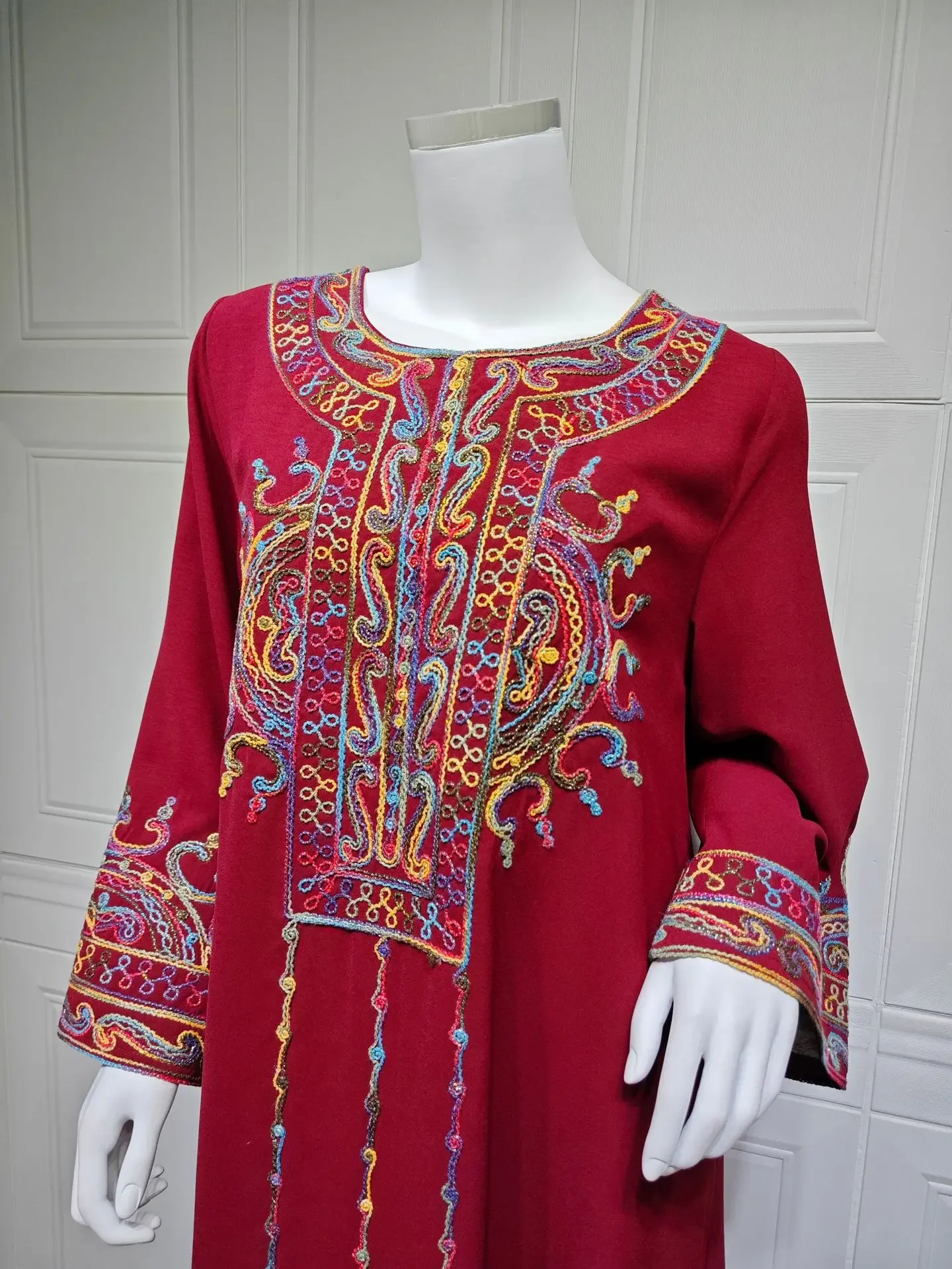 

Femme Musulmane Vestidos Jalabiya с вышивкой Абая Дубай Кафтан женское мусульманское платье Ид Джеллаба кафтан марокканское вечернее платье халат