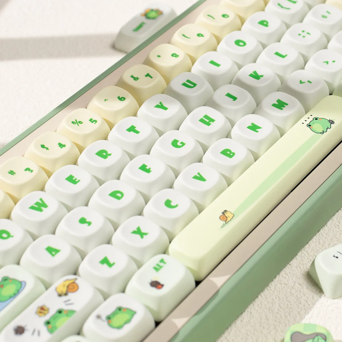 Cute Frog Keycaps 141 Keys PBT Dye-Sublimation MOA Keycaps For MX 61 64 87 96 104 108 Mechanical Keyboard