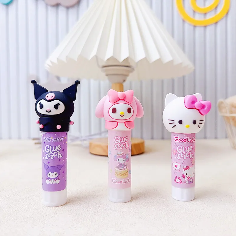 Sanrio Cartoon Solid Glue Anime My Melody Hello Kitty DIY Handmade Rotating Solid Glue Student Stationery School Supplies