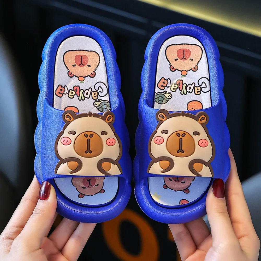 

PVC Cute Capybara Slippers Anti-slip Thickened Cartoon Animal Slippers Soft Resilience Children's Bathroom Sandals