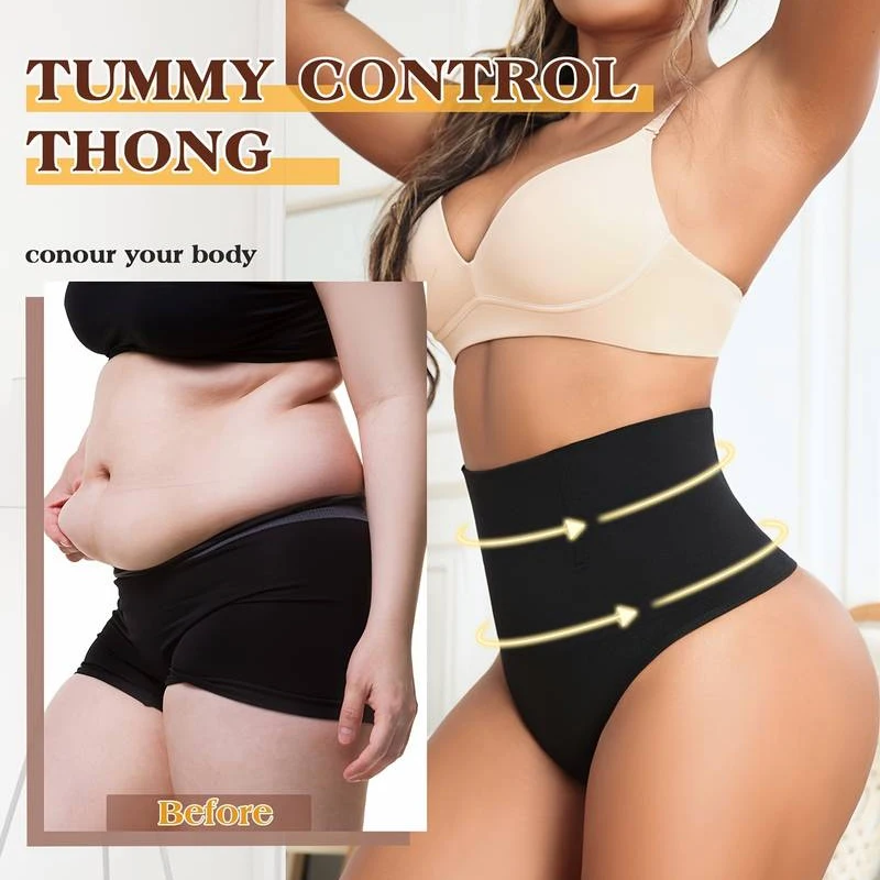 Women High Waist Slimming Thong Seamless Elastic Shaper Tummy  Control Panties Butt Lifter Lingeries Shapewear Female Underwear