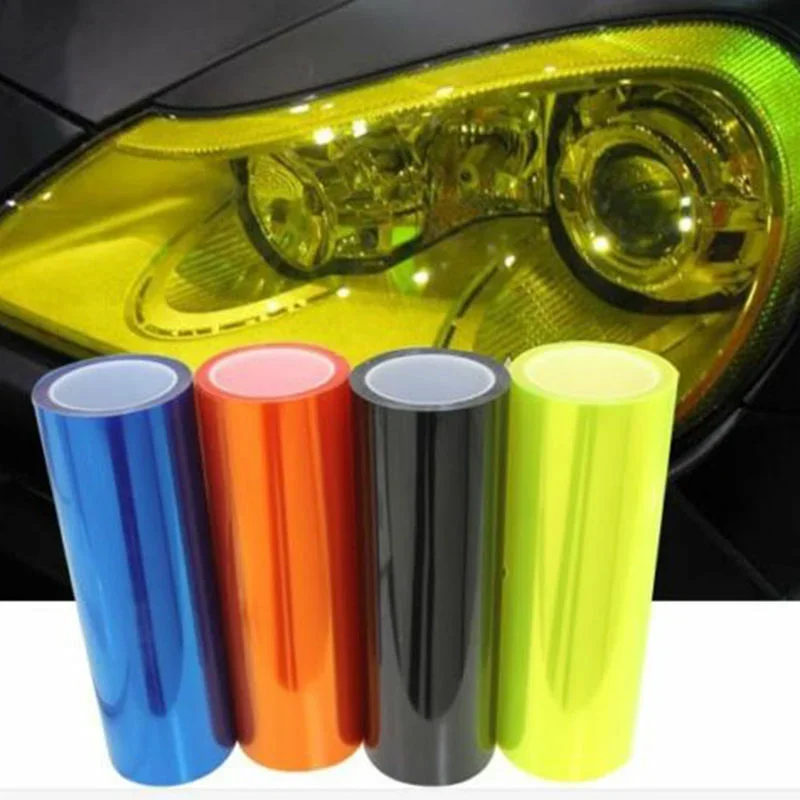 30x60cm Car Headlight Colored Film Transpare Vinyl Self Adhesive Sticker  Smoke Fog Light HeadLight Taillight Colored Wrap Films