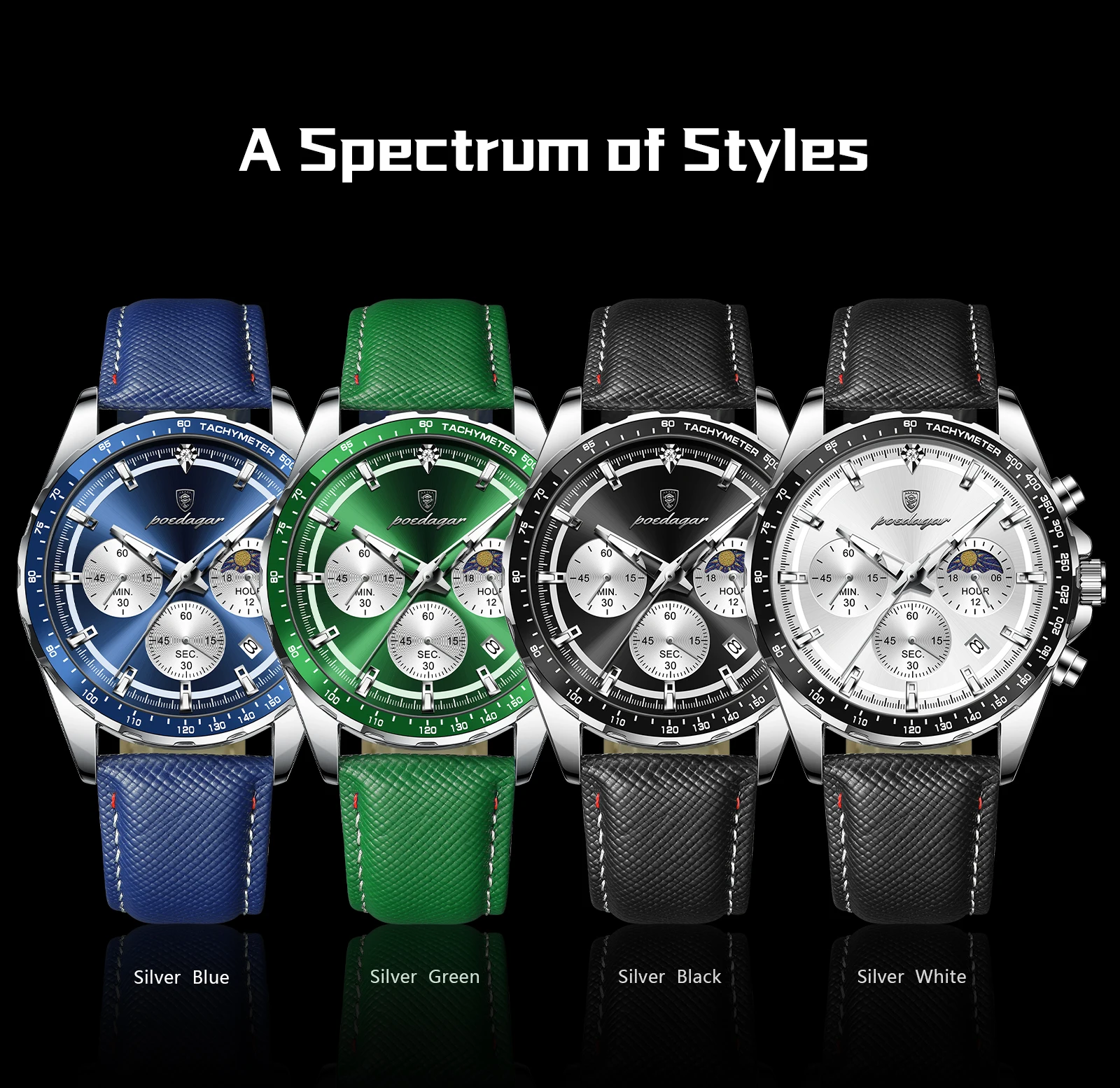 POEDAGAR Original Man Wristwatch Luminous Waterproof Chronograph Date Men Clock Leather Quartz Fashion Sport Men's Watches Reloj S5d370244673b47b7967c7d520f0059c6s