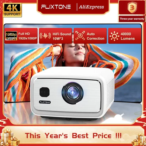 FlixTone D9W Ultra 3000 ANSI Full HD 1080P Проектор