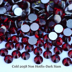 YANRUO 2058NoHF Dark Siam Non Hot-Fix Rhinestone Glass Stones Garnet Crystal Glue On loose Crystal For Wedding Dresses