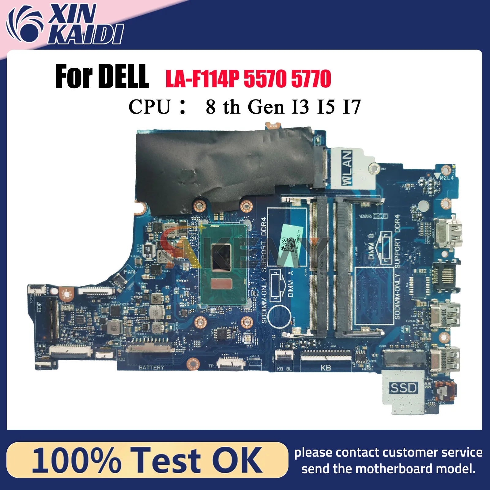 

For DELL Inspiron 15 5570 17 5770 Laptop Motherboard CAL60 LA-F114P with i3 i5 i7 CPU CN-0V4K03 0V5DDM 0NM2C6 100% Fully Tested