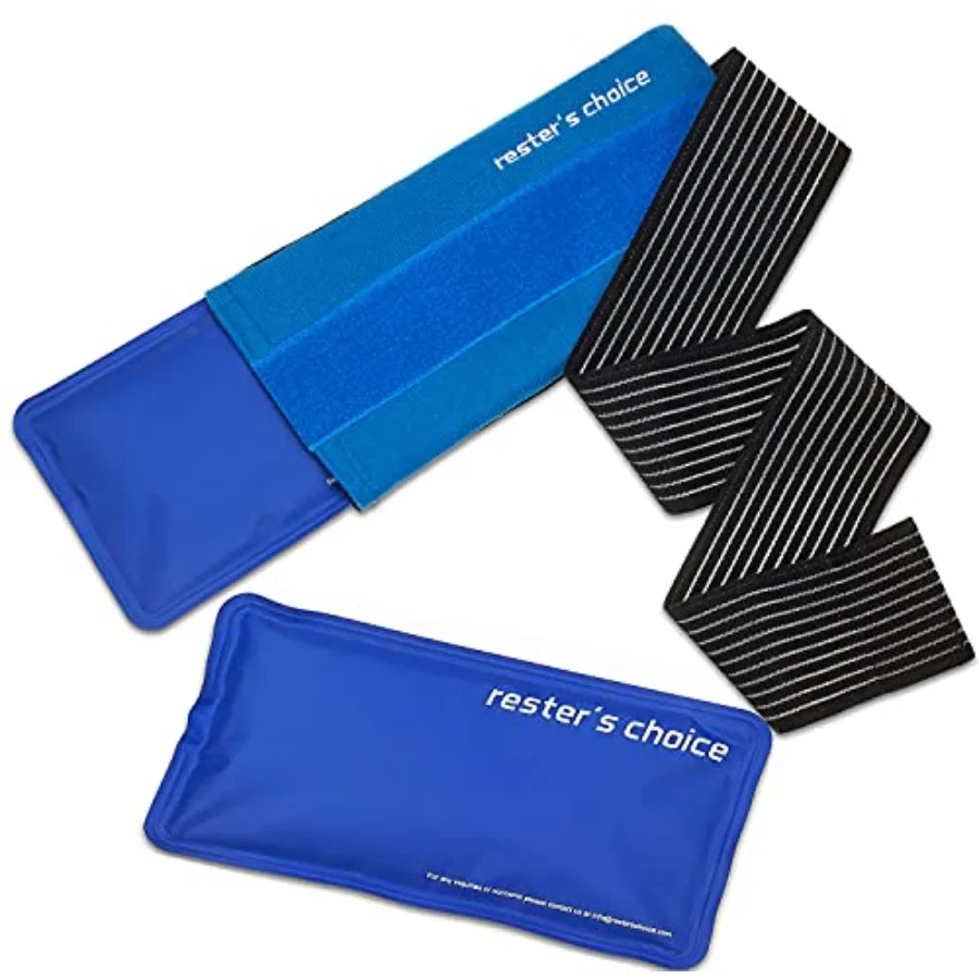 2 Soft Gel Ice Packs for Injuries Reusable with Extra Comfy Adjustable Cold Pack Wrap, Flexible Hot and Cold Compress