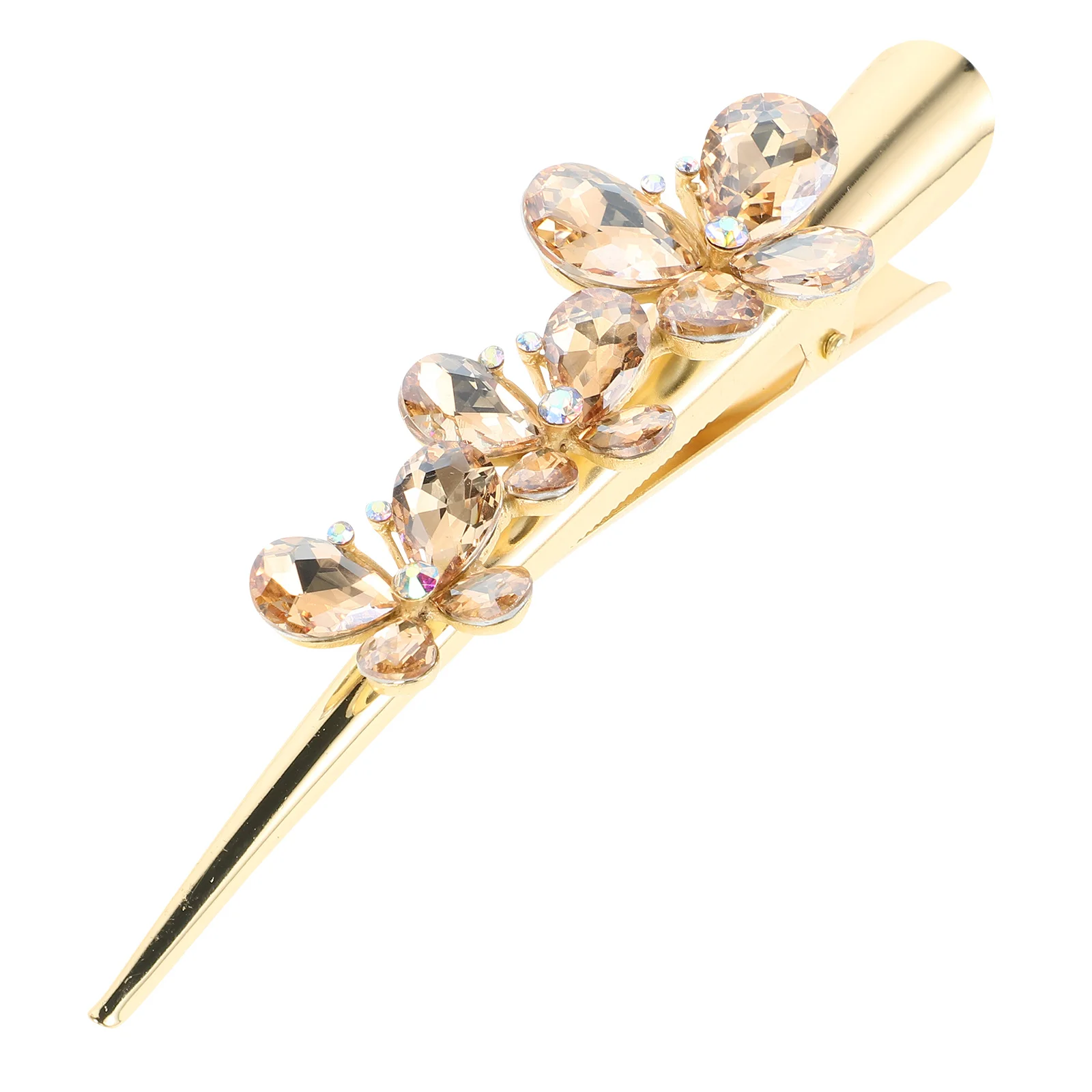 

Sparkly Rhinestone Butterfly Alligator Hair Clip for Women Girls Golden Long Barrette Hairpin Styling Tool Fashion Wedding Party