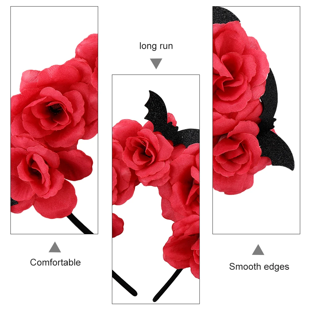 

1pc Halloween Rose Women Bat Halloween Headdress Decor Creative Hair Accessories Festival Party Cosplay Costume Jewelry