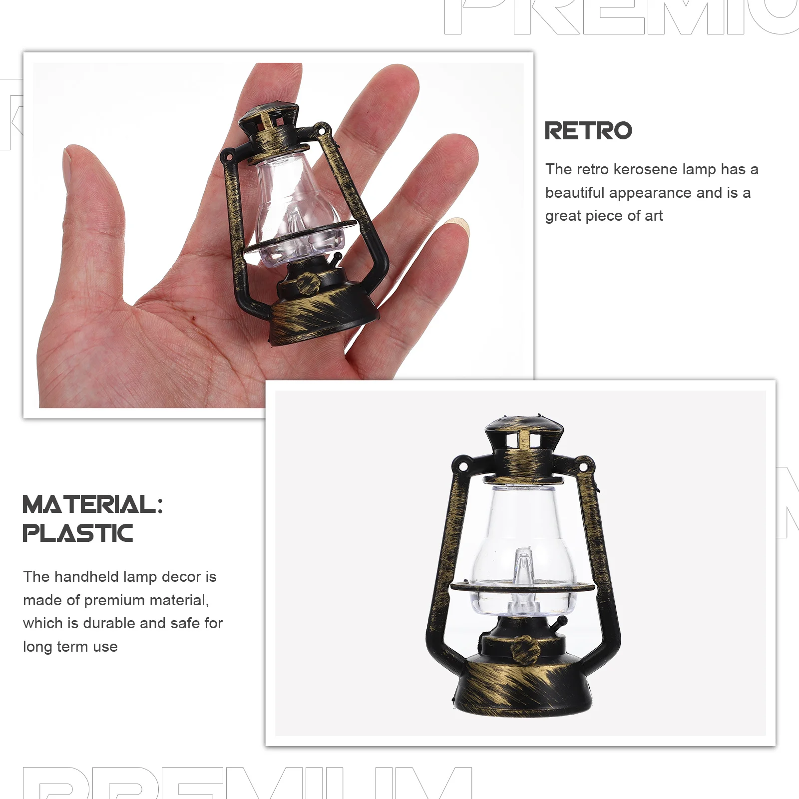 4 قطعة مصغرة مصباح زخرفة الرجعية نمط LED مصباح لقضاء عطلة حفل زفاف ديكور المنزل الإضاءة LED فانوس الخفيفة #6