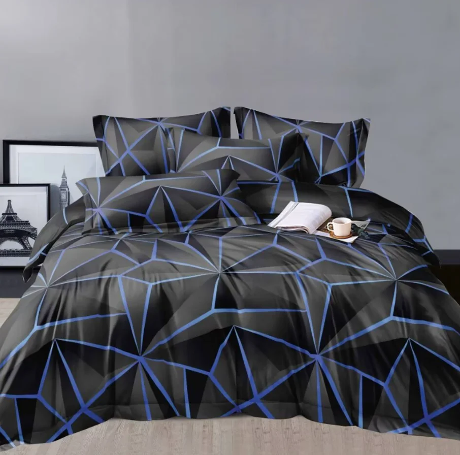 2/3pcs Duvet Cover Set (Duvet Cover*1+Pillowcase*1/2, Without Core) 3D Geometric Print Fashion Sci-fi Style Soft And Comfortable