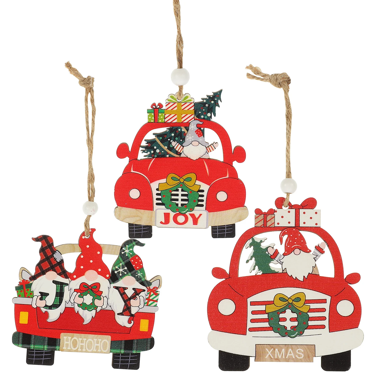 3 قطعة علامة معلقة خشبية عيد الميلاد تحت عنوان شكل سيارة ديكور لباب جدار حديقة عيد الميلاد الطرف الديكور حلي معلقة #3