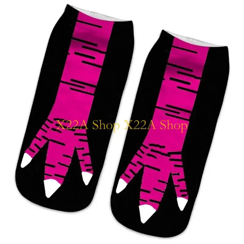 

Unique Funny Digital Printed Chicken Claw Pattern Ankle Socks for Women and Men Halloween Cosplay Party Short Socks