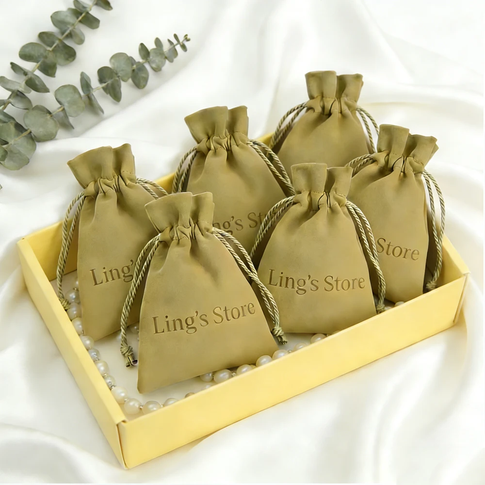 

100 шт. оптом: персонализированные мешочки из микрофибры с логотипом, на шнурке, с открытым верхом, для ювелирных изделий, парфюмерии, брелоков, органайзеры для бутиков