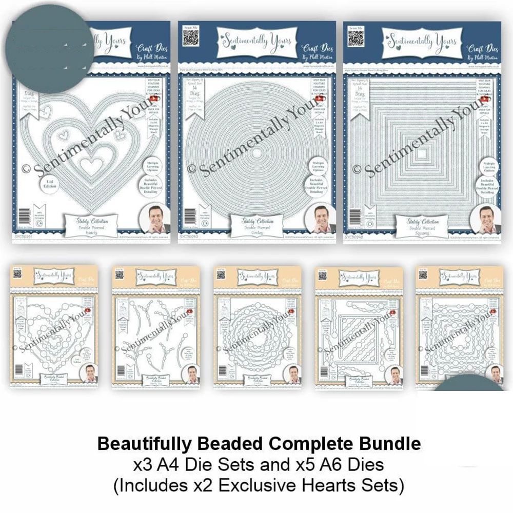 

2025 New Beautifully Beaded Complete Collection Die Set Essential Sentimentally Yours Stamps Dies DIY Scrapbook Card Mold Hearts