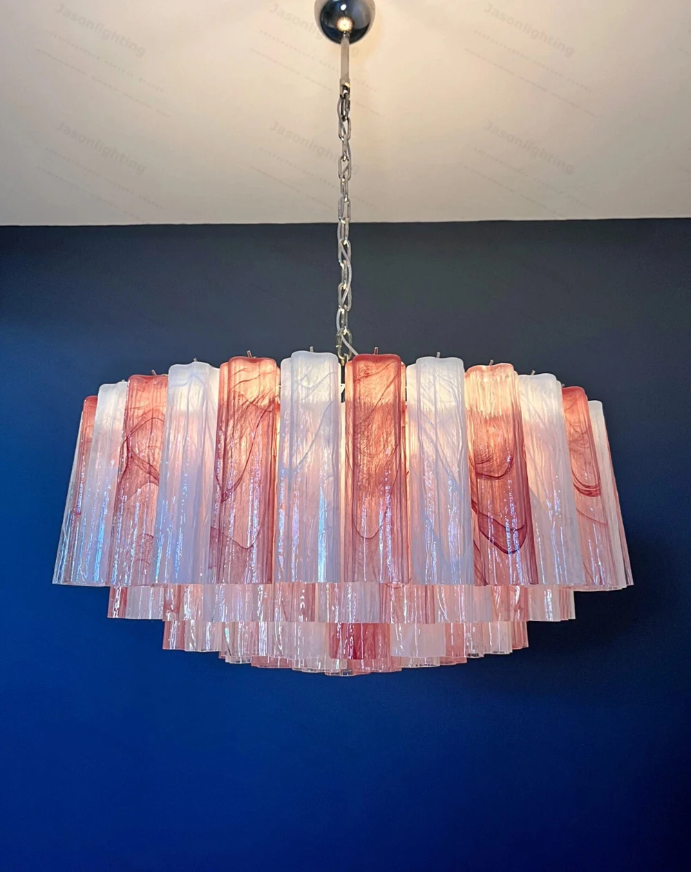 Pink Romance Glass Colletion Gold Silver Chandeliers