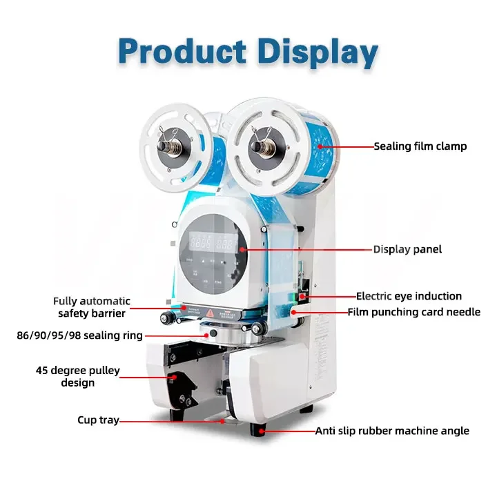 자동 밀봉 기능이 있는 컵 밀봉기 휴대용 버블티 플라스틱