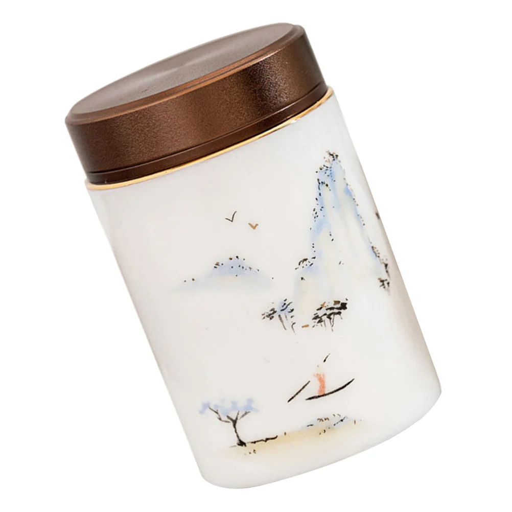 

Ceramic Tea Storage Jar Portable Food Storage Canister Sealing Tea Canister Kitchen Organizer Container