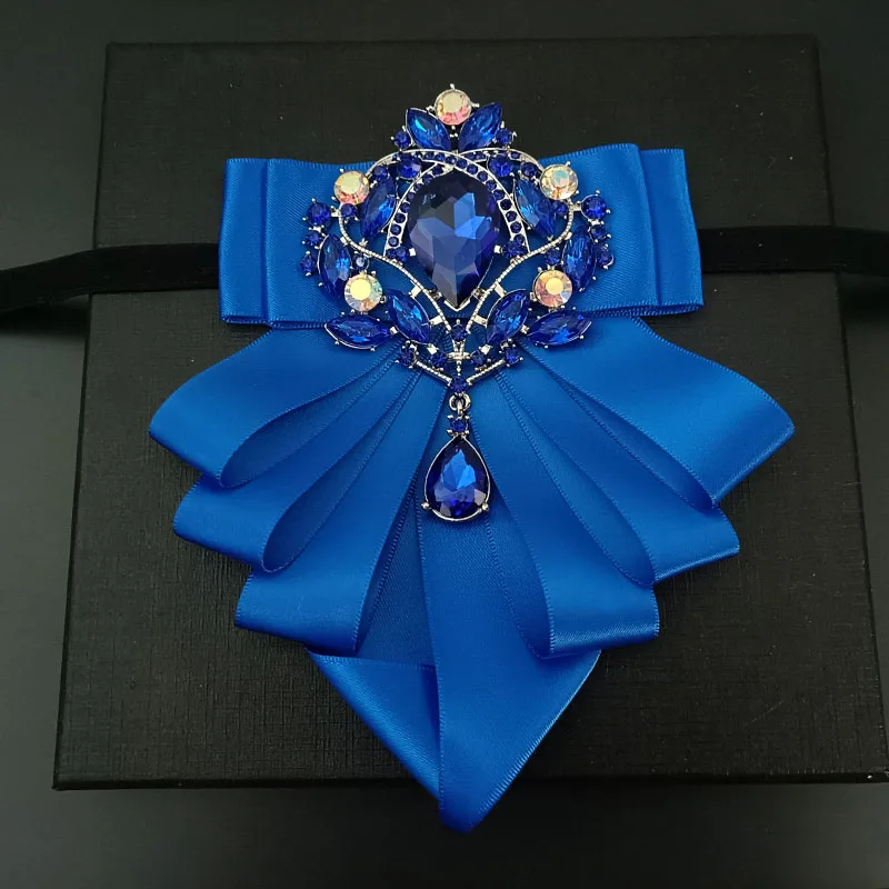 الرجال ربطة العنق اليدوية المجوهرات الأصلية البريطانية الفرنسية الأعمال مأدبة الدعاوى قميص اكسسوارات الزفاف حجر الراين طوق الزهور #5